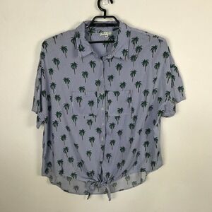 Truly 4 You Hawaiian Shirt Size XL Multicolor Striped Oversized Short Sleeve